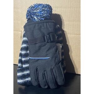 ZeroXposur Ocean Black Charged Cuffed Beanie Hat & Winter Gloves Set Size L/XL